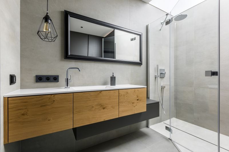 Contemporary bathroom with floating vanity