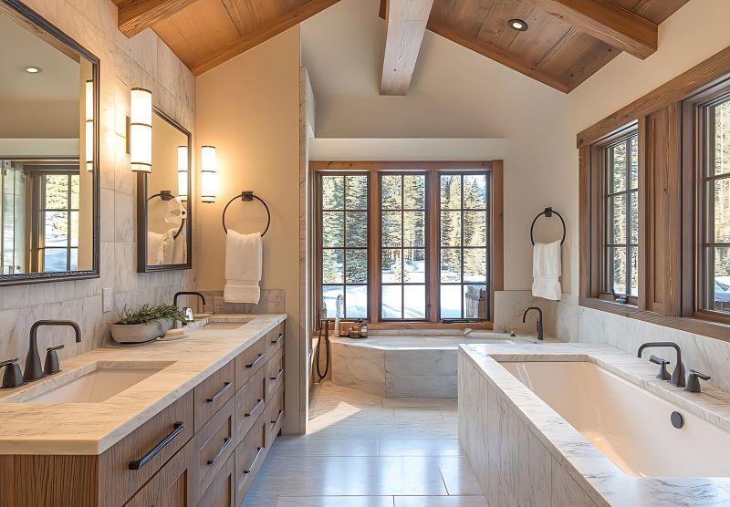 Elegant bathroom with custom cabinetry